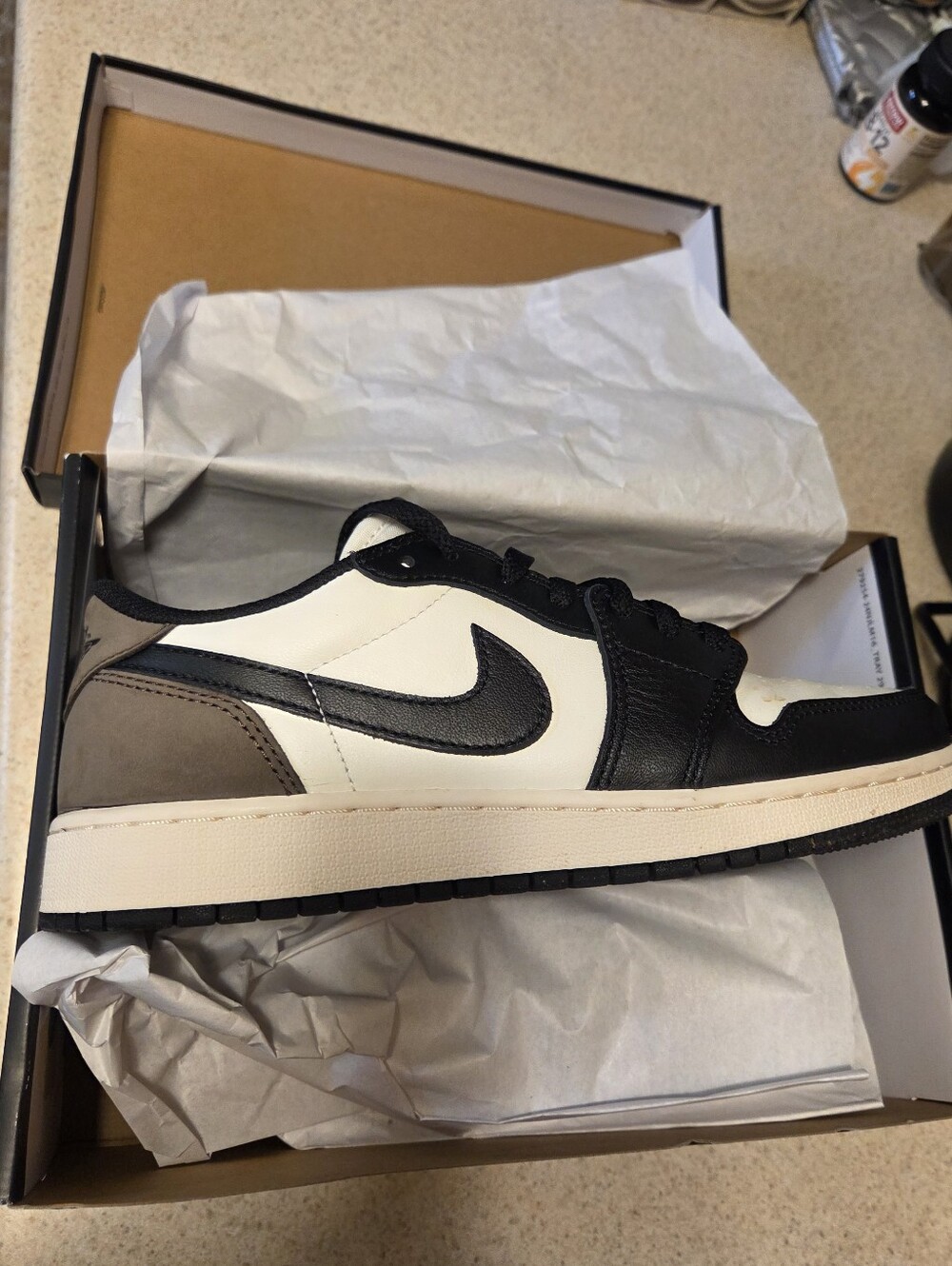 Nike Air Jordan 1 Low White Black Grey - Size 6.5y